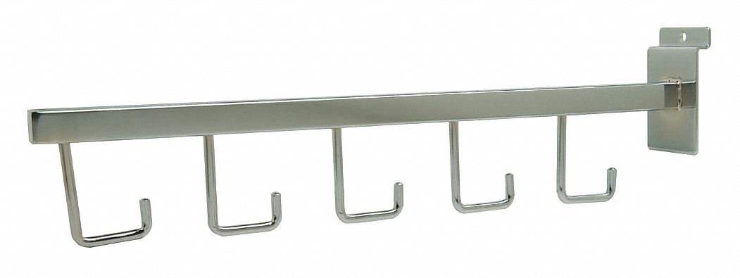 Straight Arm: 1/2 in x 16 in x 3 in, Silver, Chrome, 24 PK