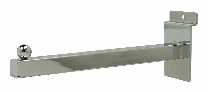 Faceout: 1/8 in x 12 in x 3 in, End Tab, Silver, Chrome, 24 PK