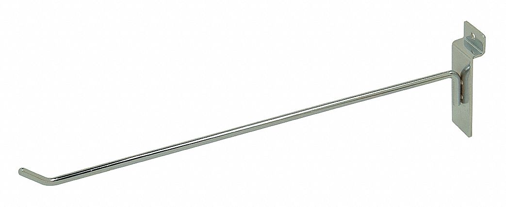 Line Hook: 3/16 in x 3/16 in x 3/16 in, 25 lb Load Capacity, Steel, Chrome, Silver, XTW/H12