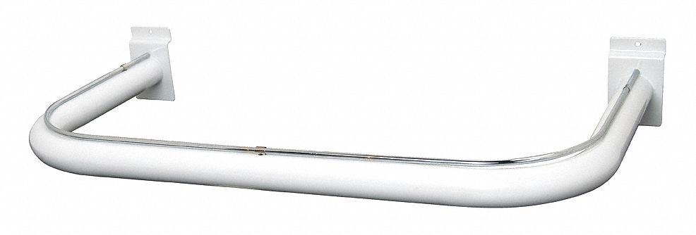 U-Shaped Round Tubing Hangrail: 22 in x 11 in x 1 in, For Circle Tube Shape, White, 10 PK