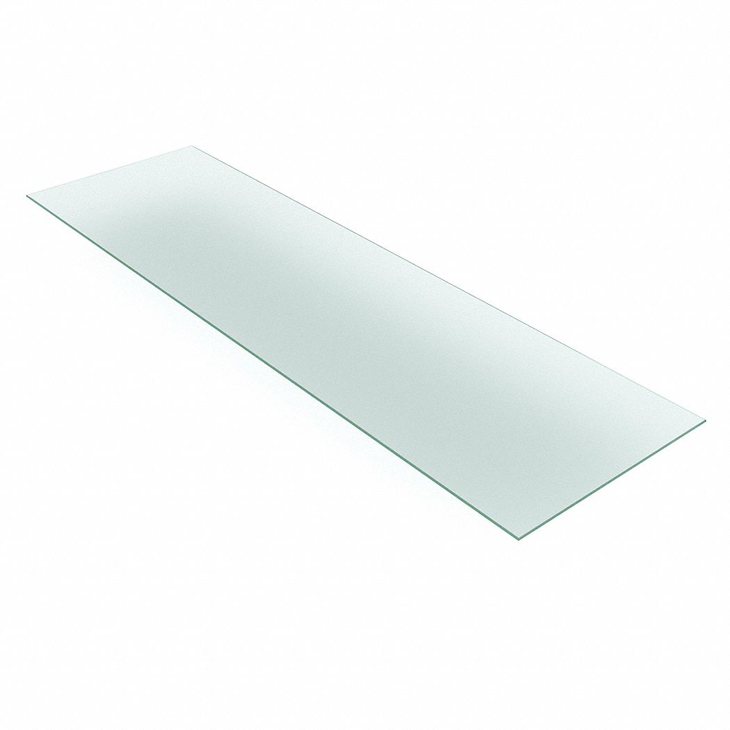 Tempered Glass Shelves: 3/16 in Overall Ht, 48 in Overall Wd, 12 in Overall Dp, Rectangular