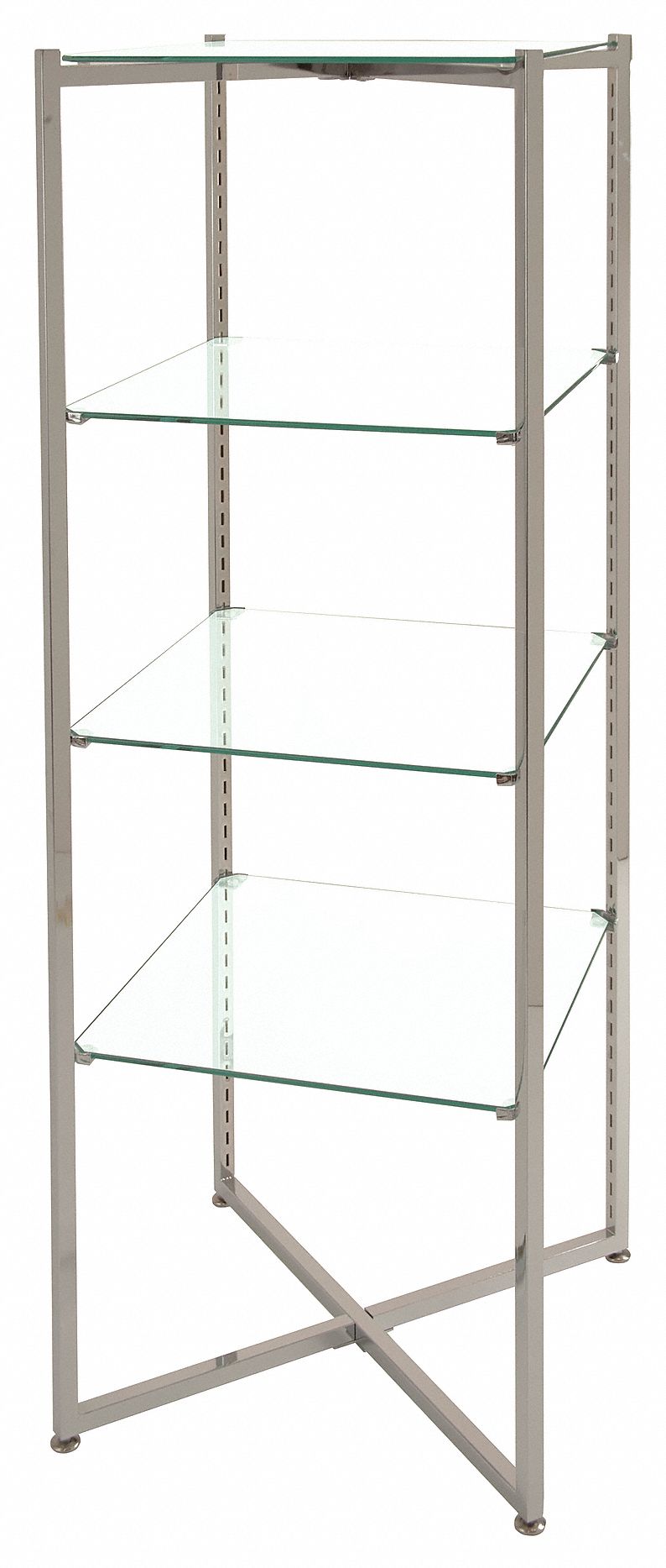 Glass Fldng Tower, Steel/Glass, 18"L, 18"W