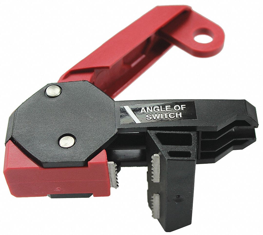 Circuit Breaker Lockout, Red/Blk, 1-3/4"W