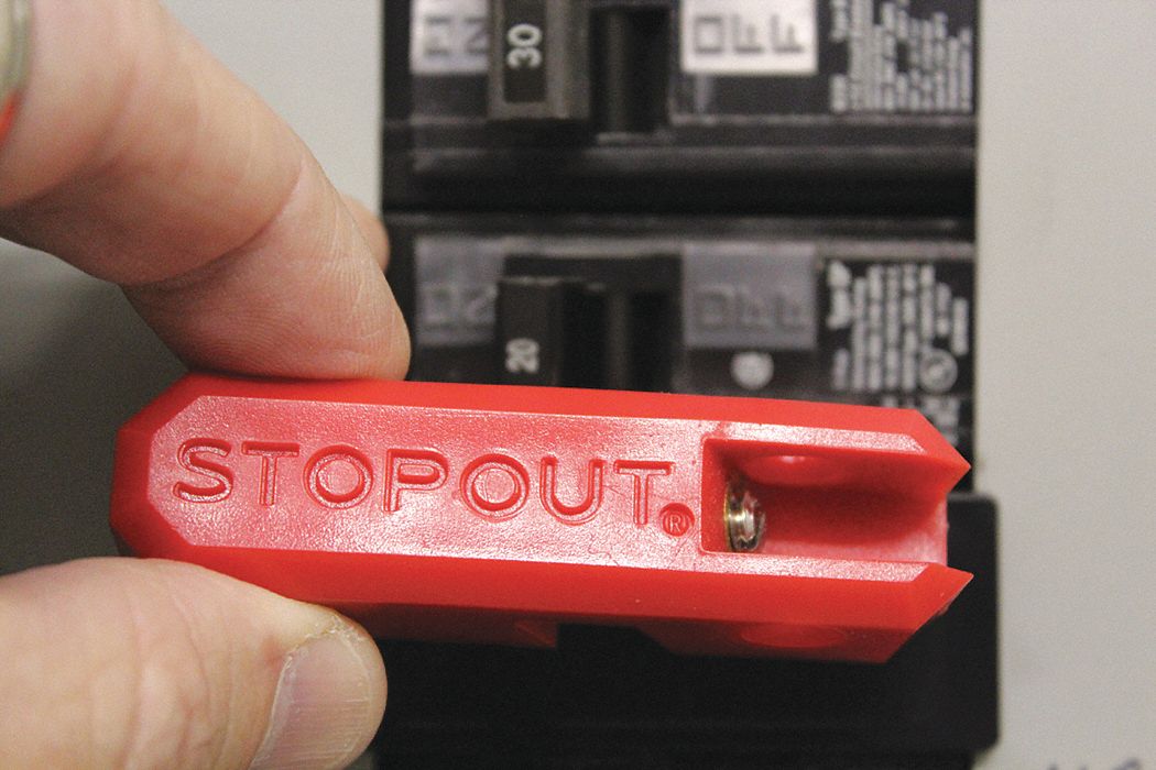 Circuit Breaker Lockout, Red, 3" W