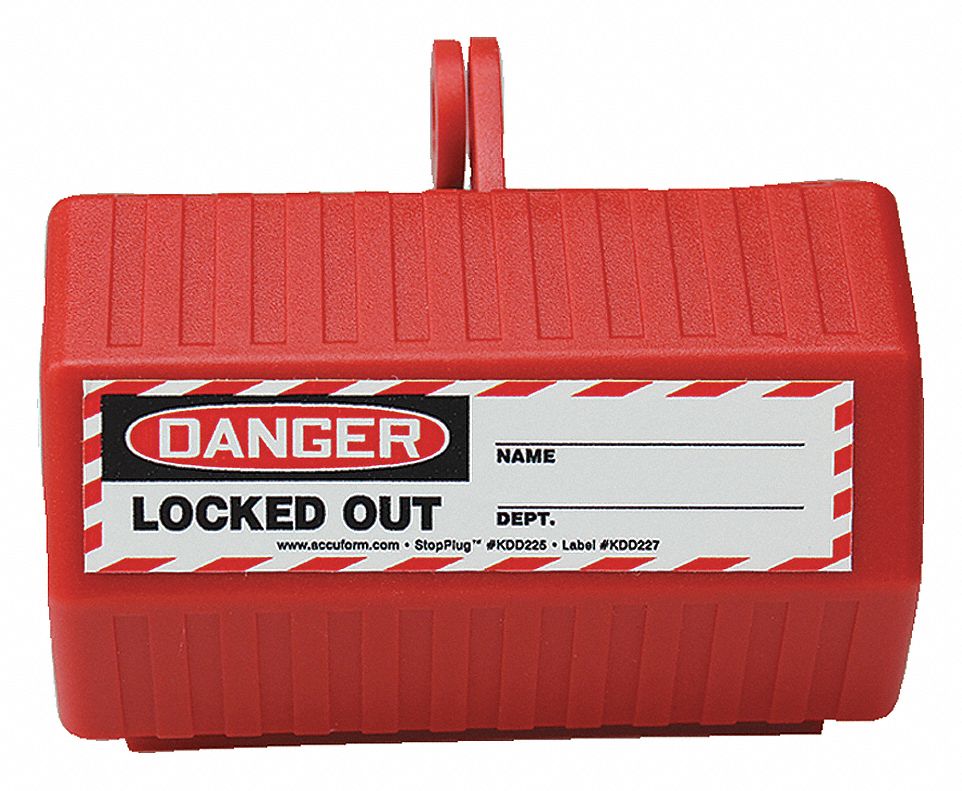 Plug Lockout, Red, 2-1/4" L