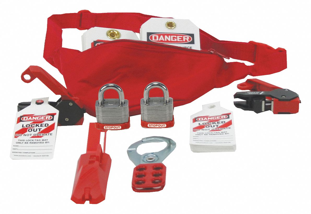 STOPOUT, Keyed Different Padlocks, Lockout/Tagout Kit 45KY18KSK115