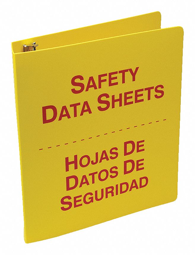 Binder: Safety Data Sheets Pliegos De Datos Sobre Seguridad, 2 1/2 in Binder Ring Size, Red, Binder