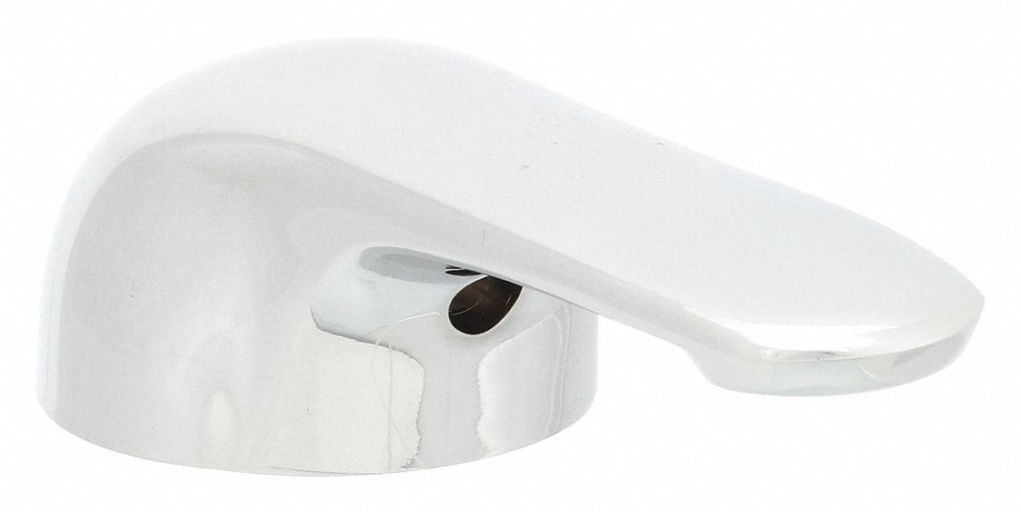Handle: Delta, Lever Handle, Use with Hot/Cold Water Temp, Cast Metal, Chrome Finish, Set Screw