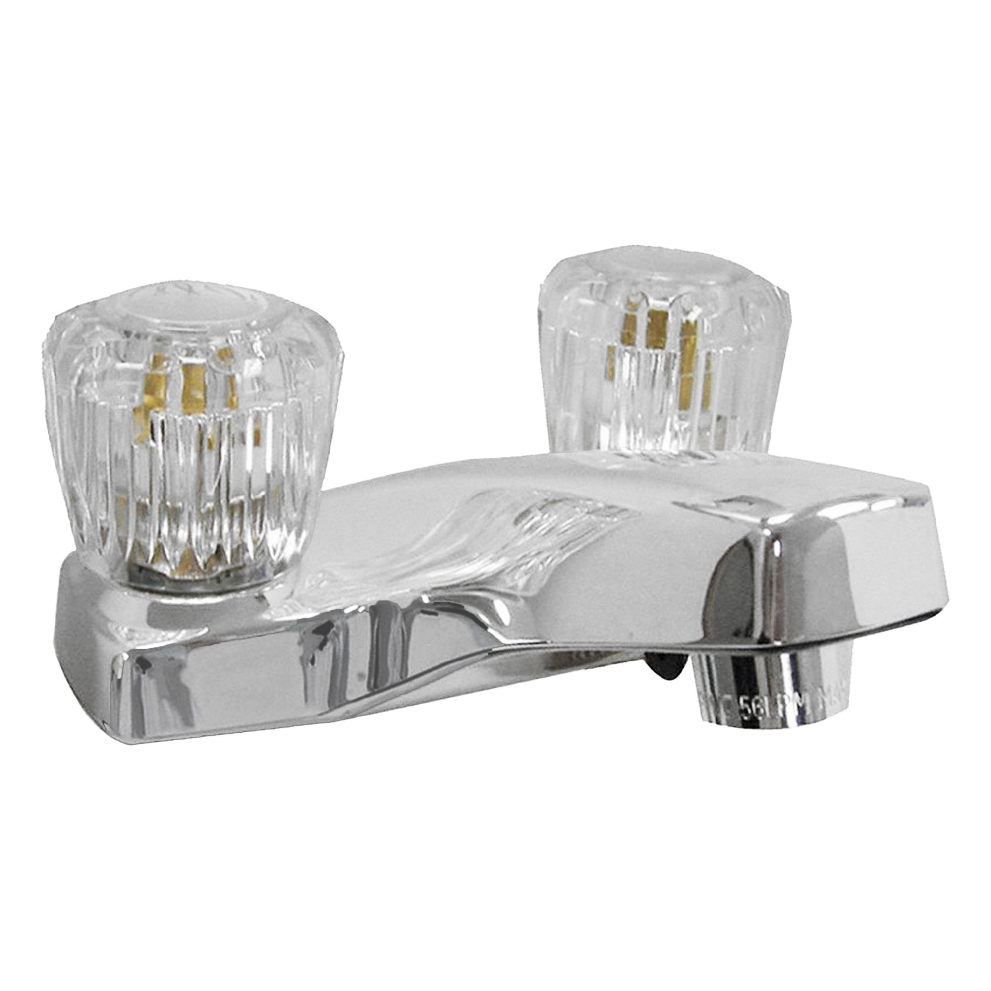 Low Arc Bathroom Faucet: Silver, Cast Brass, Chrome Finish, 1.2 gpm Flow Rate, Arc