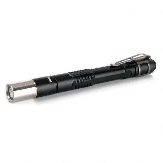 Penlight, Maximum Lumens Output 160, Black, 5.12 in Grainger