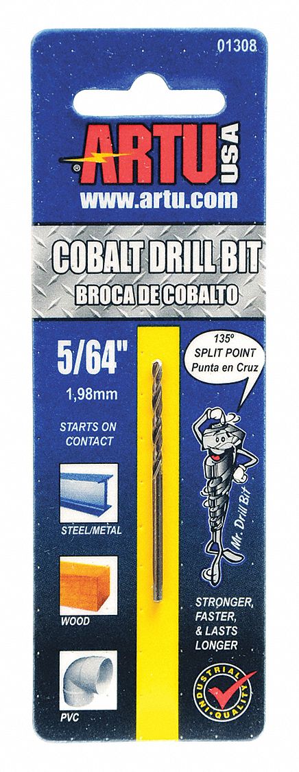 Jobber Bit,5/64 In.,Cobalt Steel