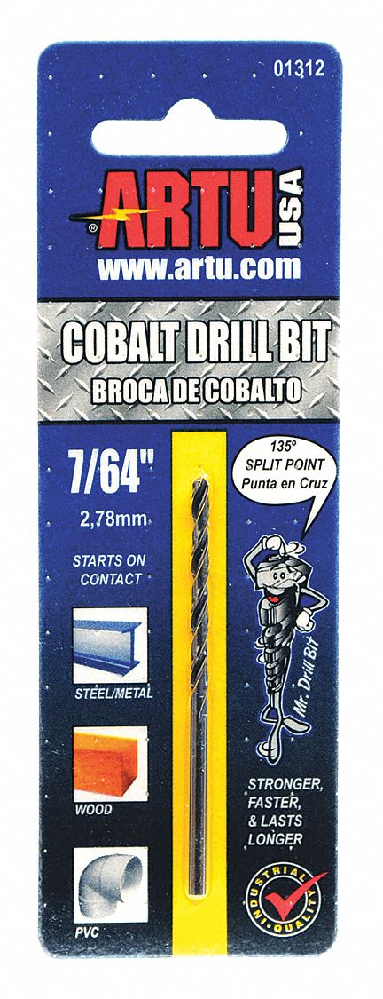 Jobber Bit,7/64 In.,Cobalt Steel