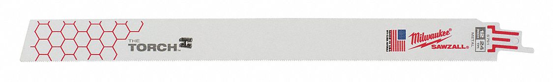 Reciprocating Saw Blade: 24 Teeth per Inch, 12 in Blade Lg, 0.04 in Blade Thick, 5 PK