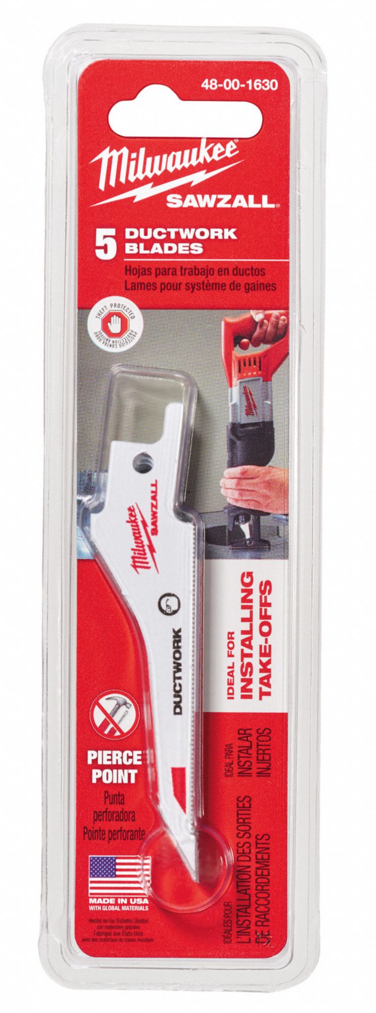 MILWAUKEE 3 1/4 in, Reciprocating Saw Blade, Drywall, Metal Materials