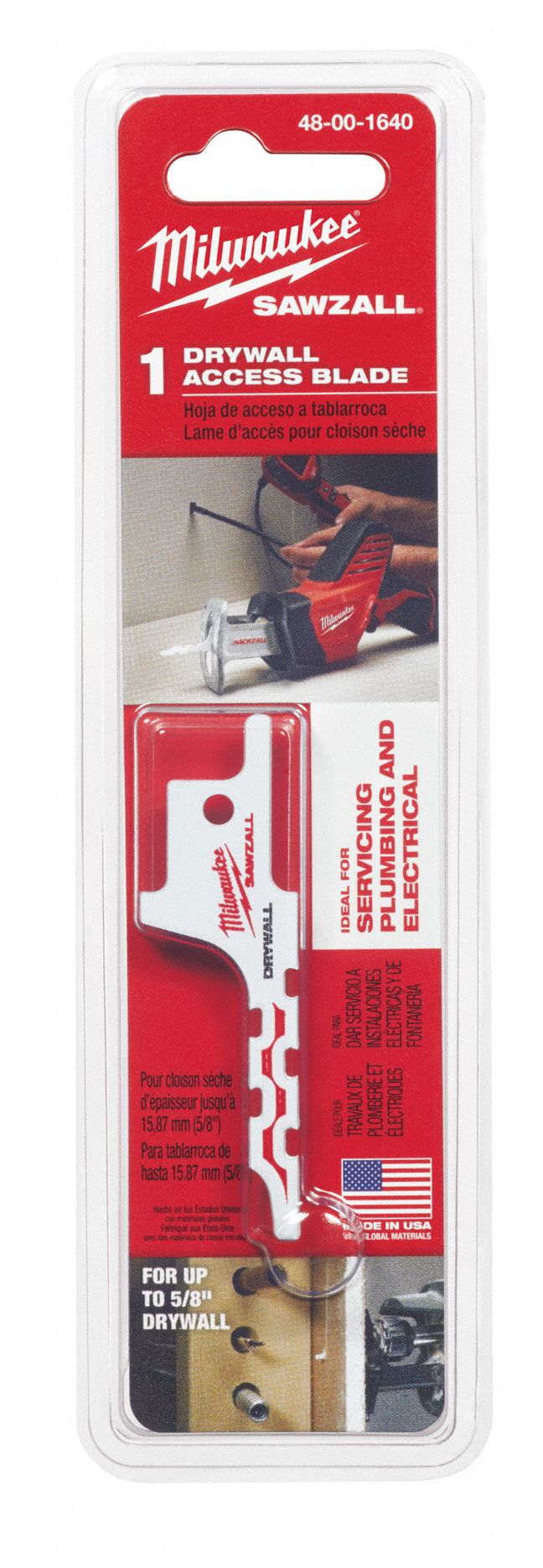 MILWAUKEE 2 1/2 in, Reciprocating Saw Blade, Drywall Materials Cut, 6