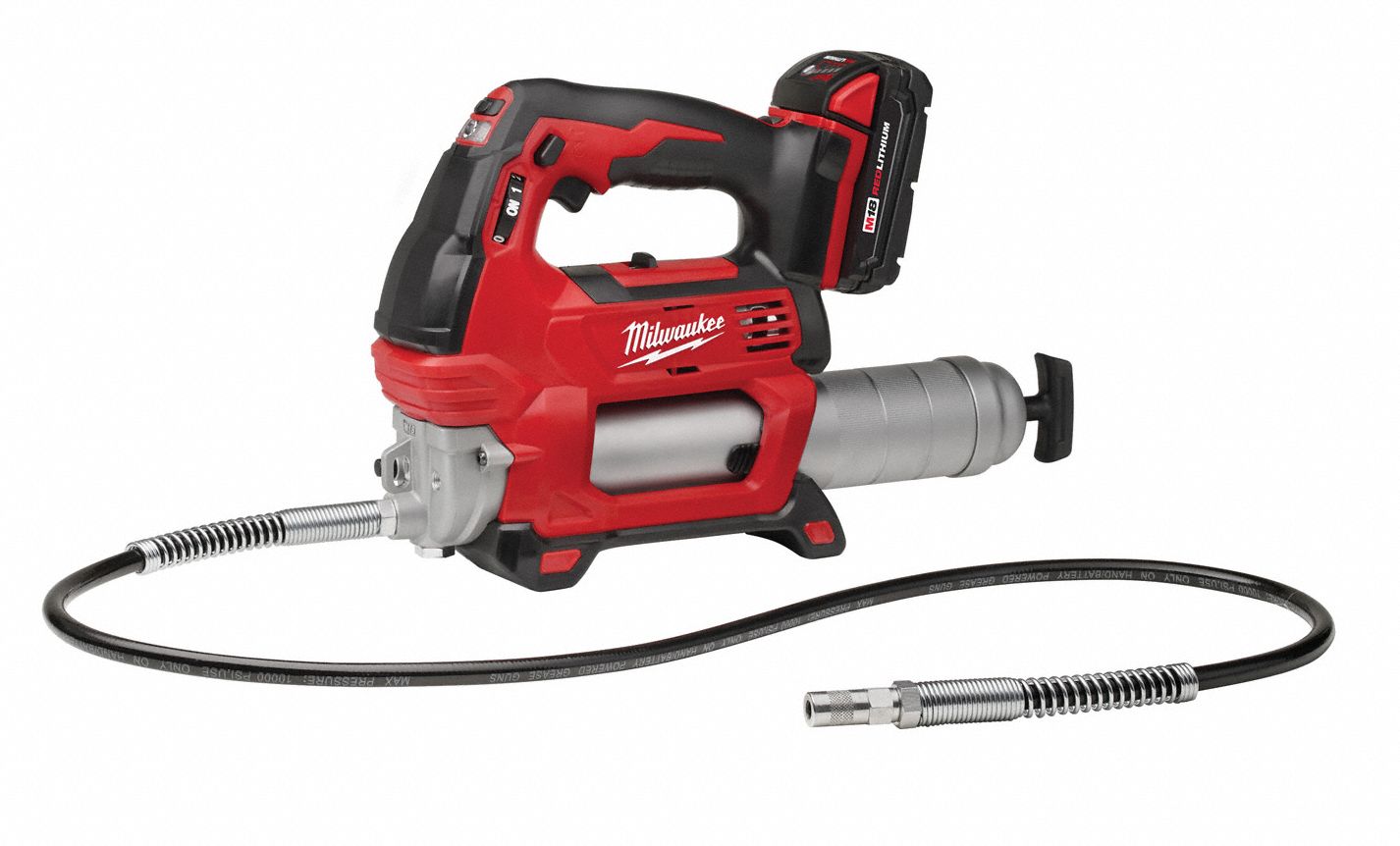MILWAUKEE 18.0 V Volt Cordless Grease Gun, 10,000 psi, 38.0 Strokes per