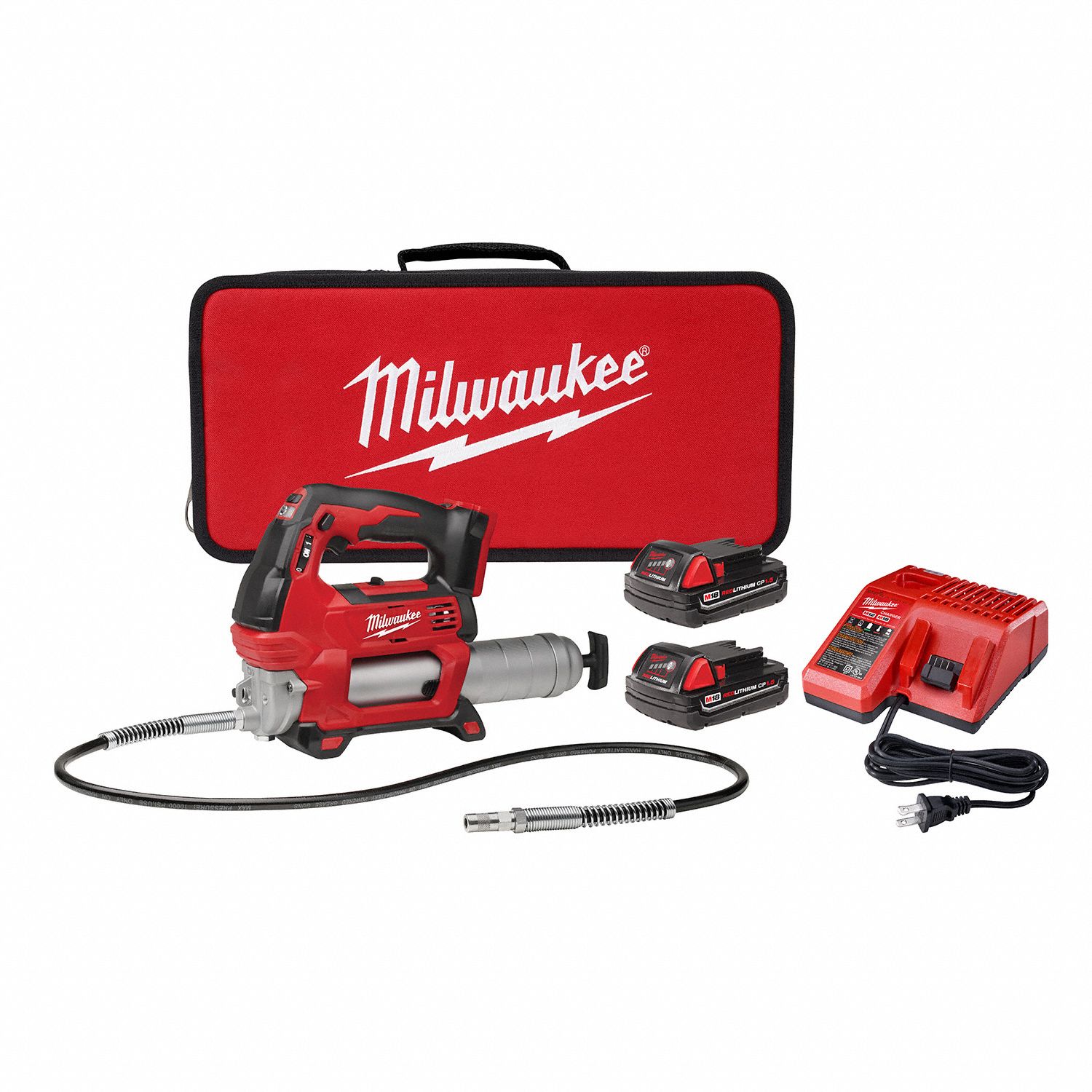 MILWAUKEE Cordless Grease Gun 18 V Volt, LiIon, Pistol Grip Grease