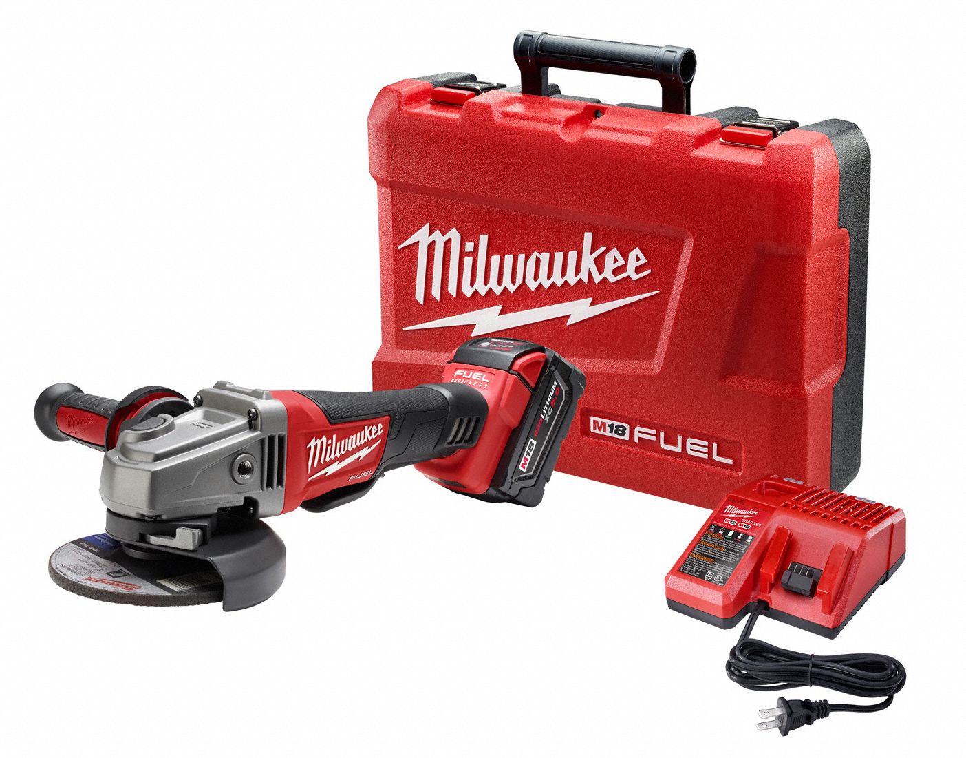 MILWAUKEE Cordless, Angle Grinder Kit, 5 in Wheel Diameter, 18V DC ...