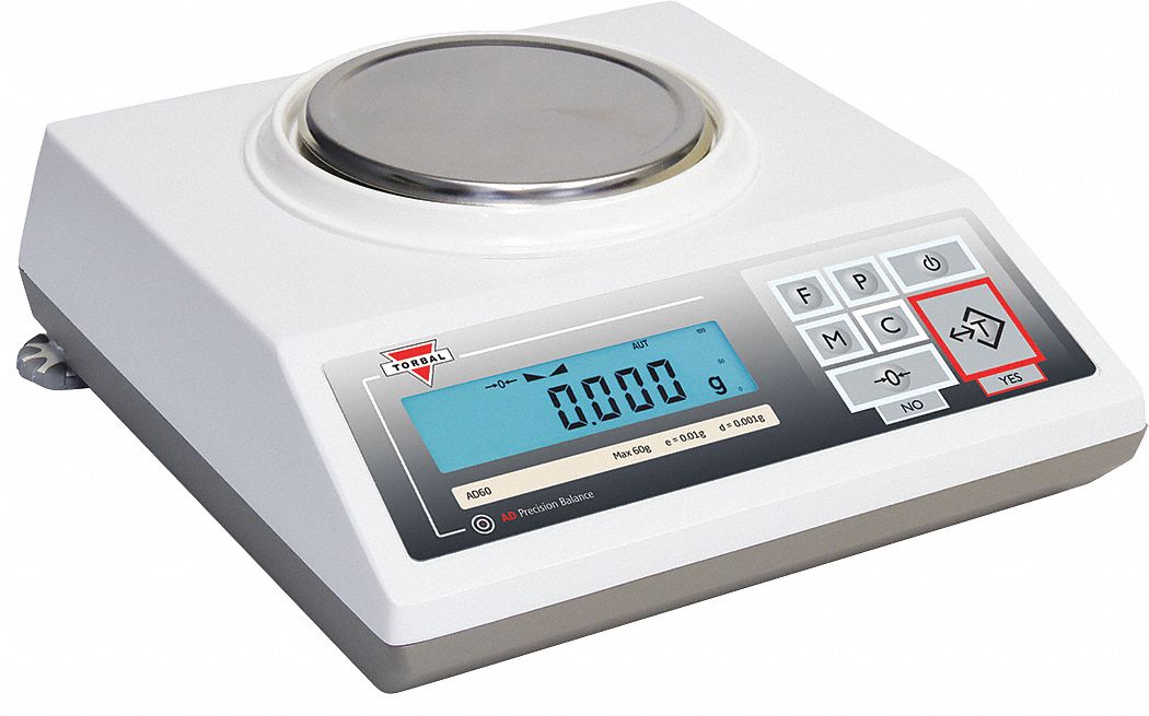 Compact Bench Scale: 60 g Capacity, 0.001 g Readability, ct/g/gr/kg/lb/oz/ozt/pwt