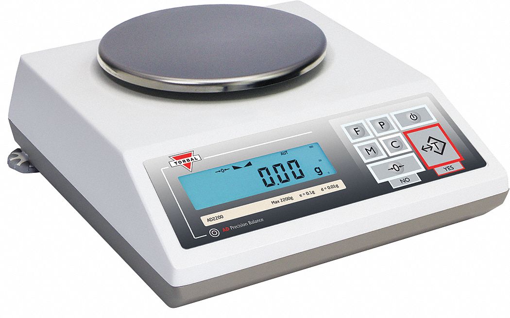 Compact Bench Scale: 2, 200 g Capacity, 0.01 g Readability, ct/g/gr/kg/lb/oz/ozt/pwt