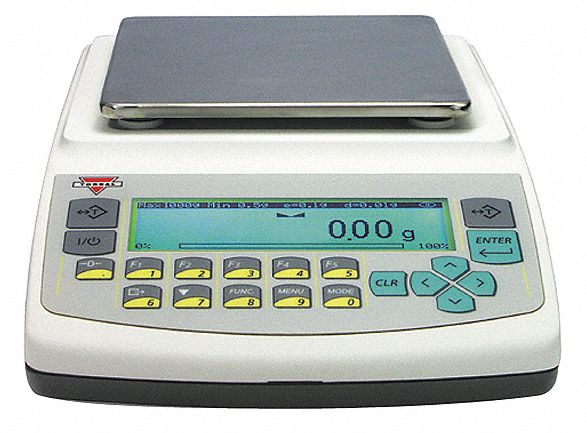 Compact Bench Scale: 2, 000 g Capacity, 0.01 g Readability, ct/g/gr/kg/lb/mg/oz/ozt/pwt