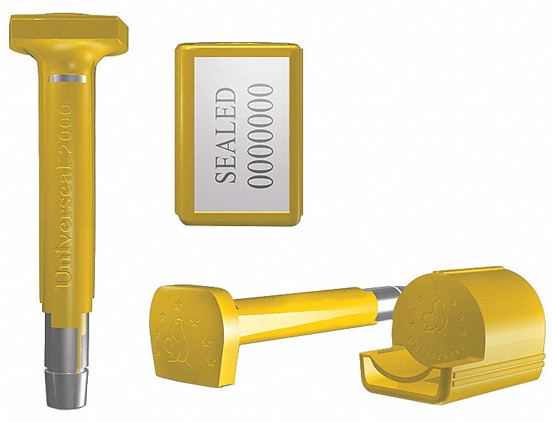 Bolt Seals: 5/16 in Bolt Dia, 2 3/16 in Bolt Clearance, 3 9/16 in Bolt Lg, Yellow, Removal, 50 PK