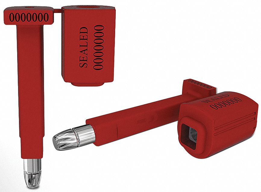 Bolt Seals: 5/16 in Bolt Dia, 2 9/16 in Bolt Clearance, 3 1/4 in Bolt Lg, Red, Removal, 50 PK