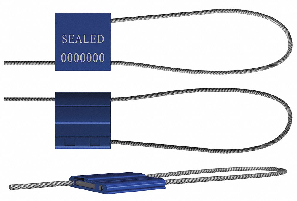 Cable Seals: Steel, 12 in Cable Lg, 1/16 in Cable Dia, 719 lb Breaking Strength, Gen Security, 50 PK