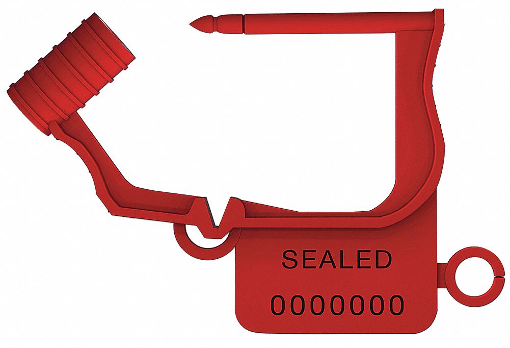 UNIVERSEAL Padlock Seals, Plastic, Red, 1 1/4 in, PK 50 55NA48UFLEX