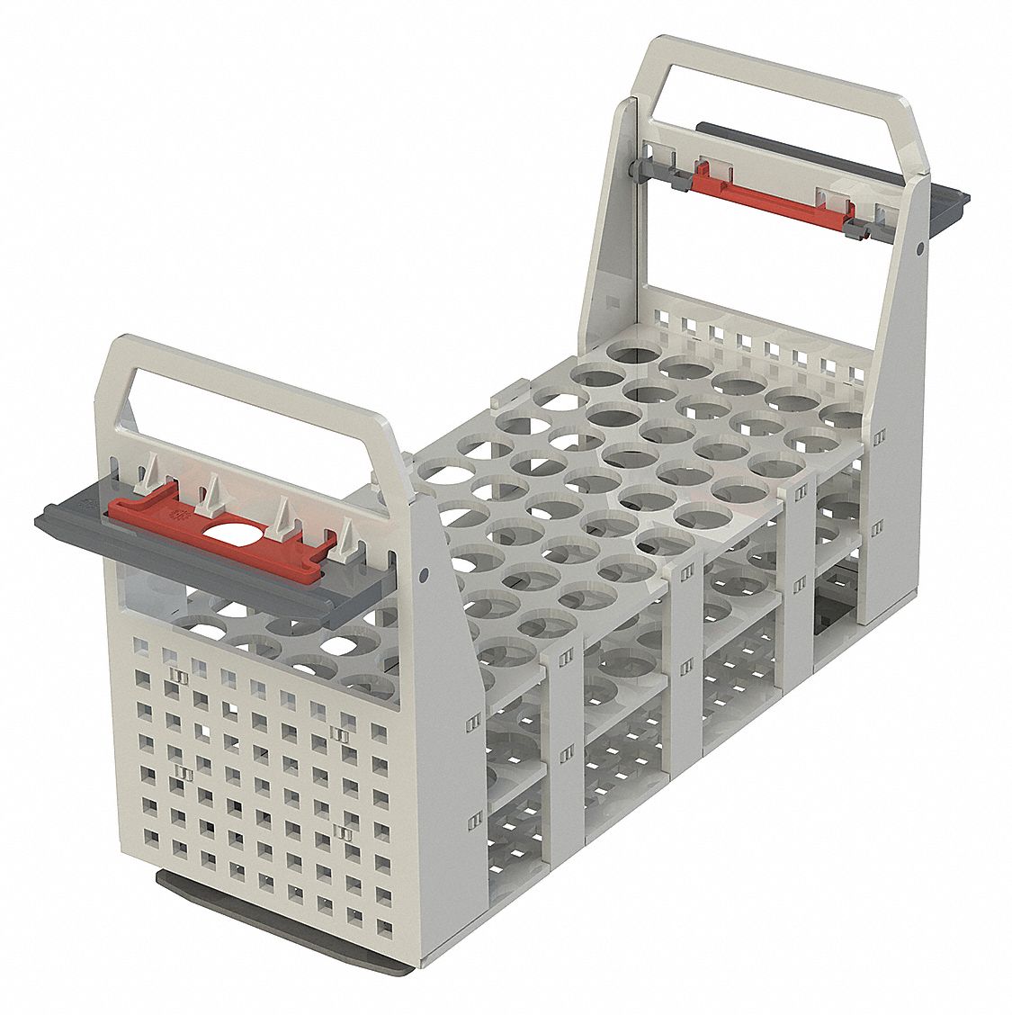 Test Tube Rack: Holds 60 Test Tubes, Affixes to Tank Lip, 60 Compartments, Plastic, Beige