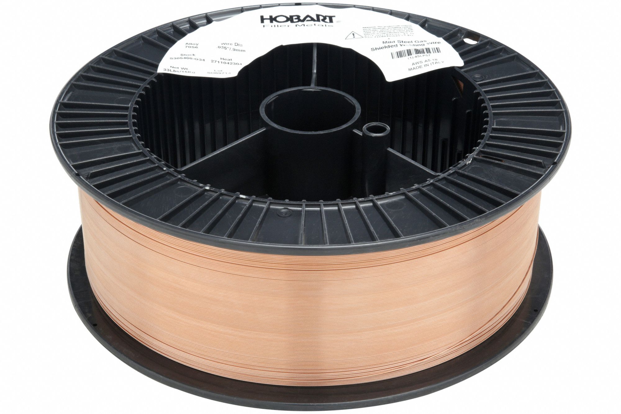 MIG Welding Wire: Carbon Steel, ER70S-6, 0.035 in, 33 lb, Plastic Spool