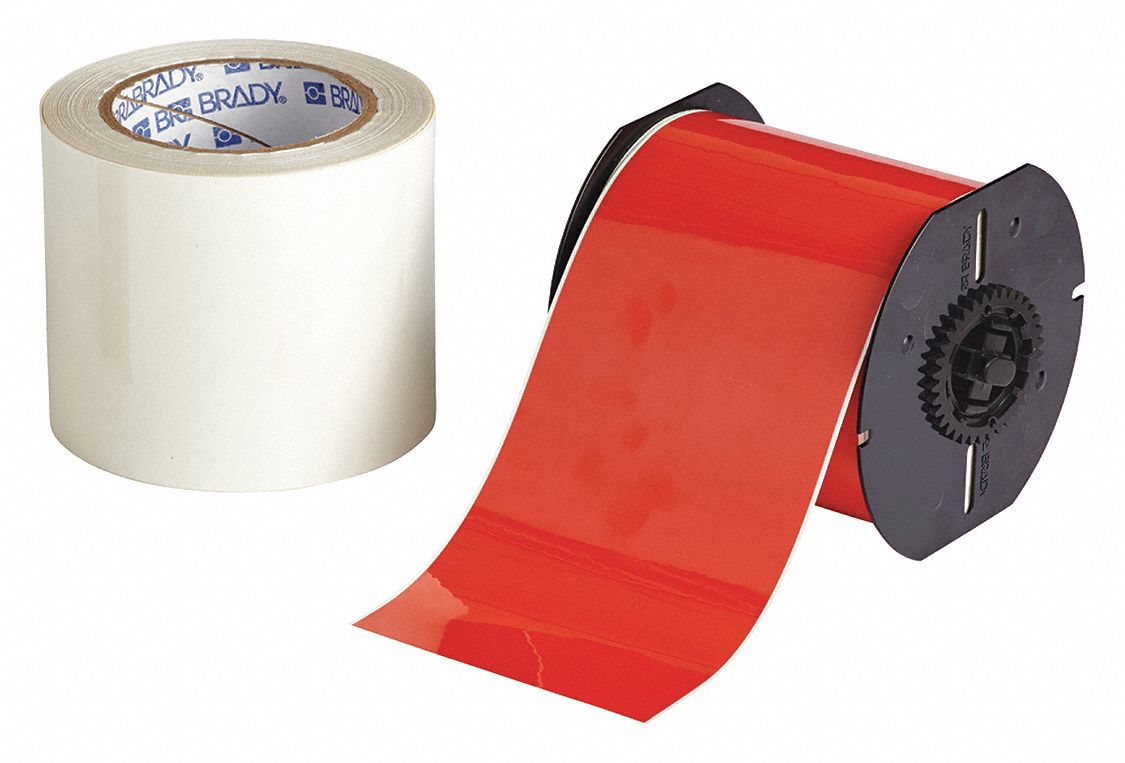 4 in x 100 ft, Polyester With Rubber Adhesive, Continuous Label Roll