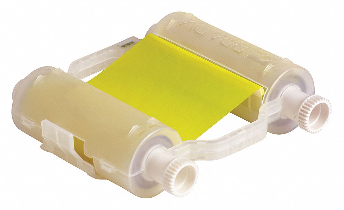 Single-Color Printer Ribbon: 4 5/16 in x 200 ft, Yellow, Resin, R10000