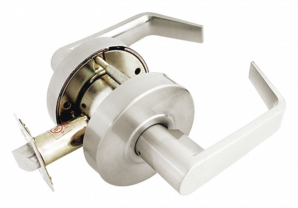 Door Lockset: Office Lever Locksets, Chrome, ADA Compliant