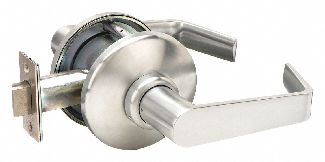 Door Lockset: Passage Lever Locksets, Chrome, ADA Compliant