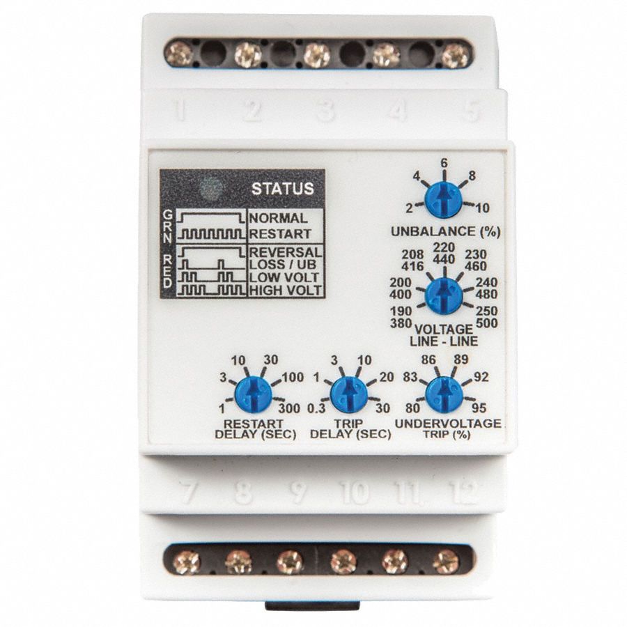 MACROMATIC Phase Monitor Relay, 480 to 600V AC, 10A 277V, 10A 30V