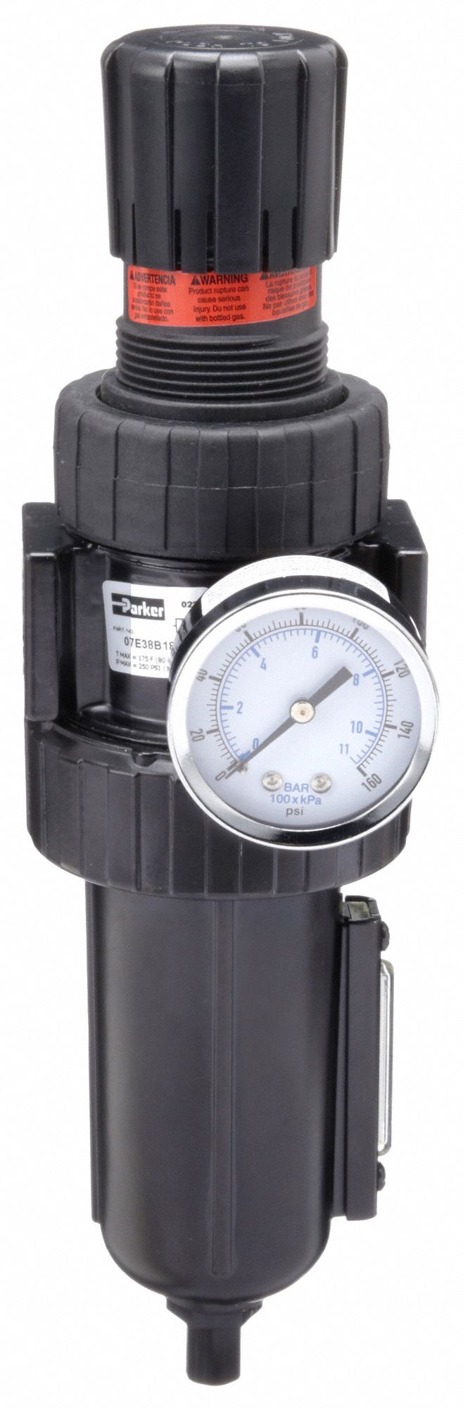 PARKER, 1/2 in NPT, 90 cfm, Filter-Regulator - 45LV04|07E38B18AC - Grainger