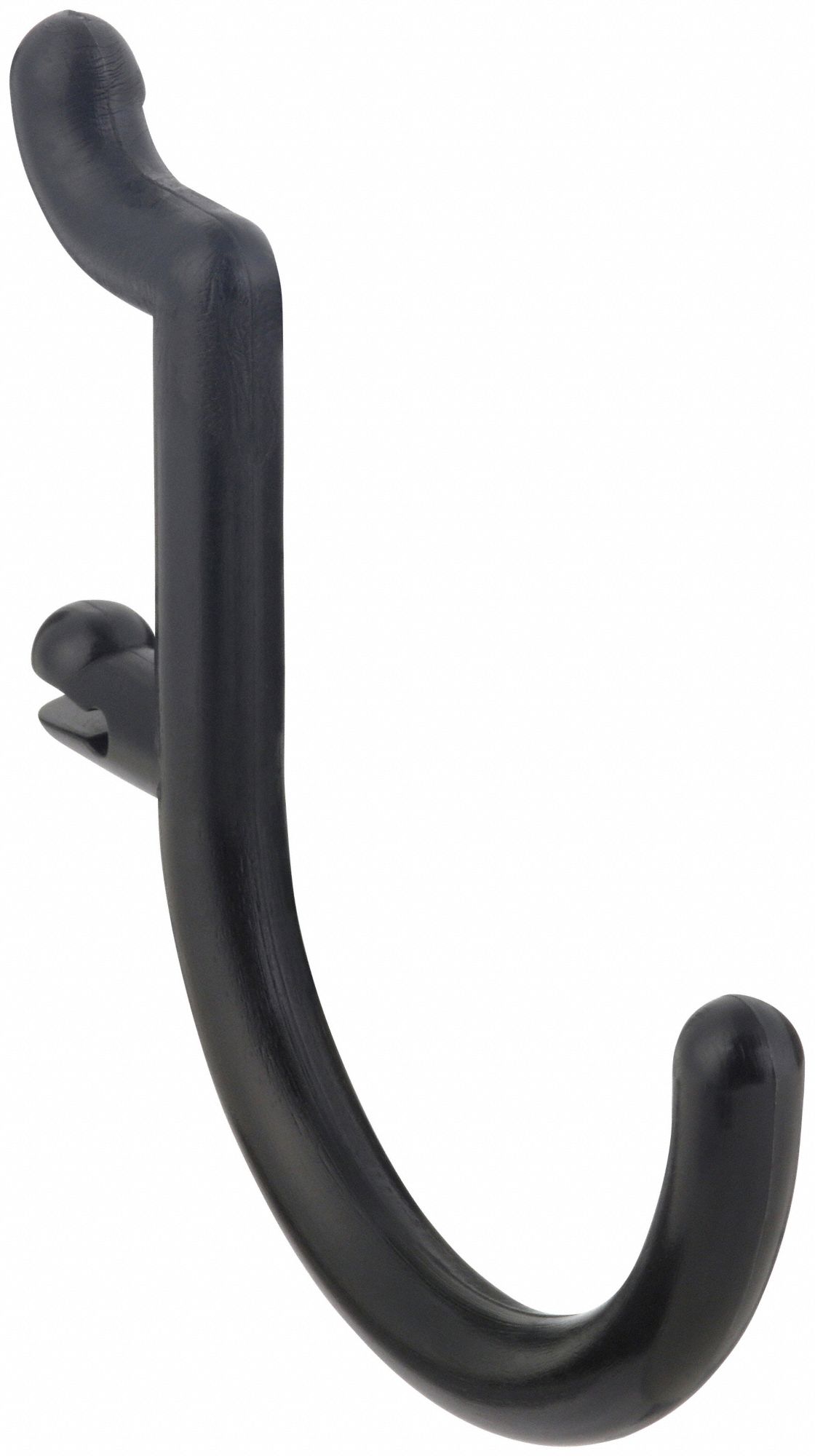 J-Hook: 1/4 in Peg Hole, For 1 in Pegboard Hole Spacing, 2 in x 1/4 in x 2 1/4 in, 8 PK