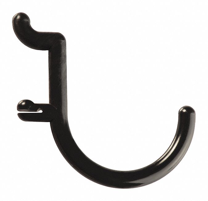 FUNCTIONAIRE Plastic Locking Pegboard Hooks, Black 45LW7725FH24