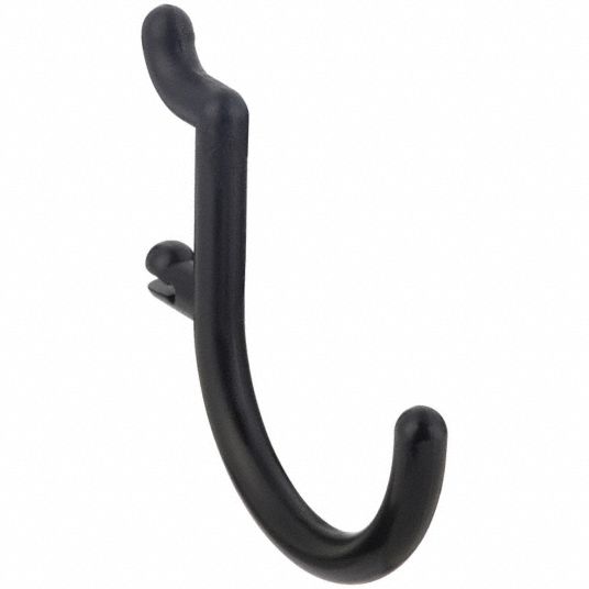 Functionaire 25-FH2-4 Locking Pegboard Hooks,Blk,Plastic,PK25