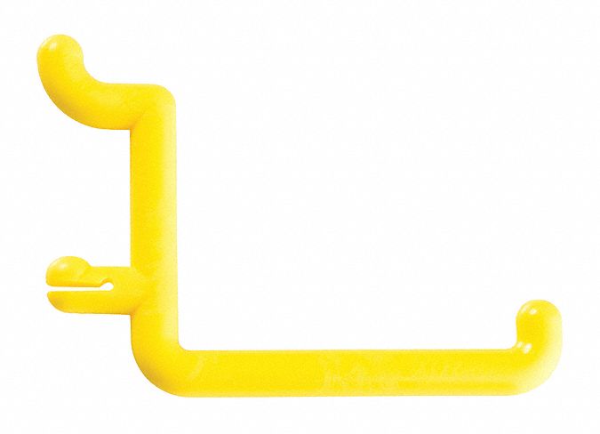 Single Rod Pegboard Hook: 1/4 in Peg Hole, For 1 in Pegboard Hole Spacing, Snap-On