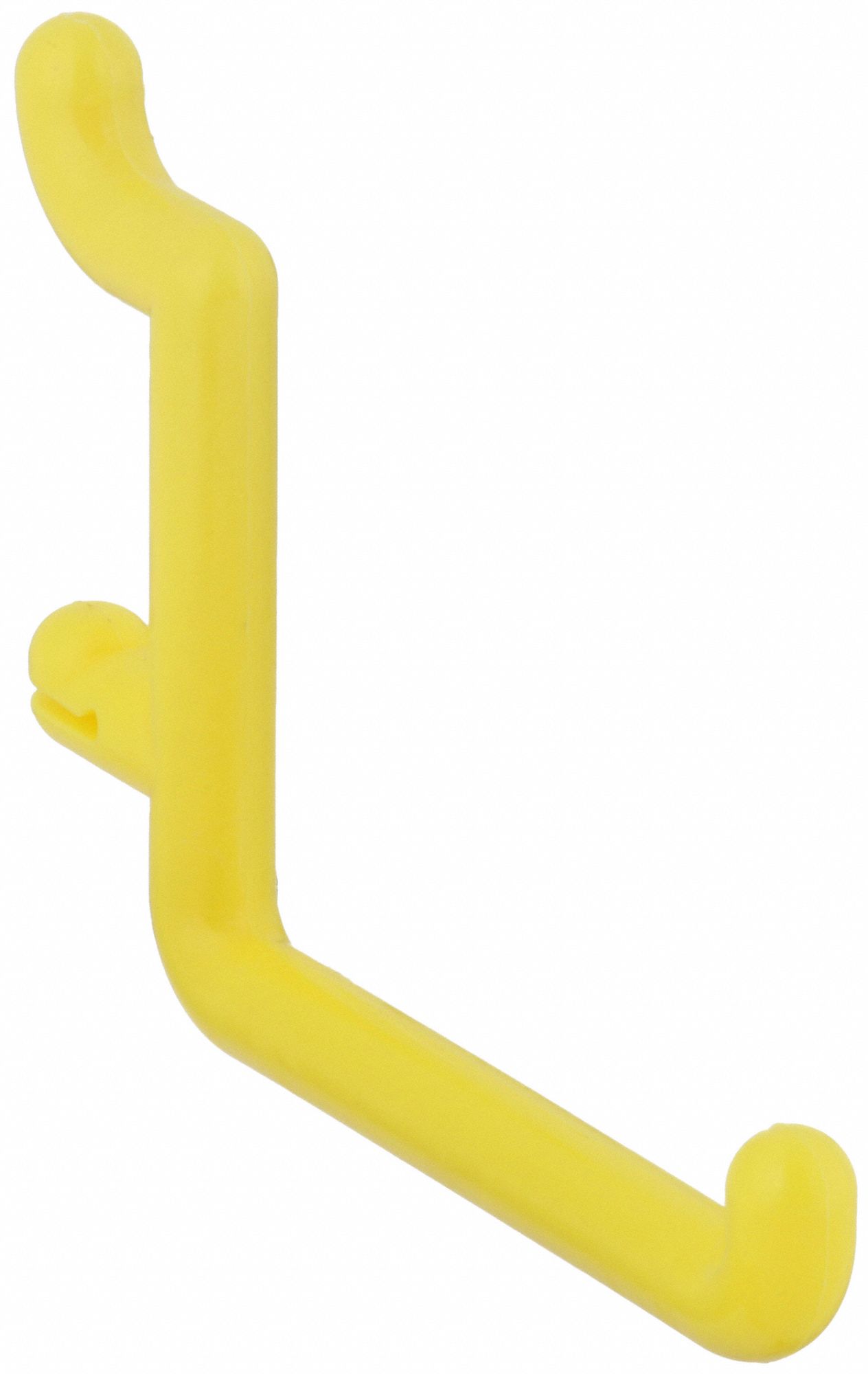 Single Rod Pegboard Hook: 1/4 in Peg Hole, For 1 in Pegboard Hole Spacing, 25 PK