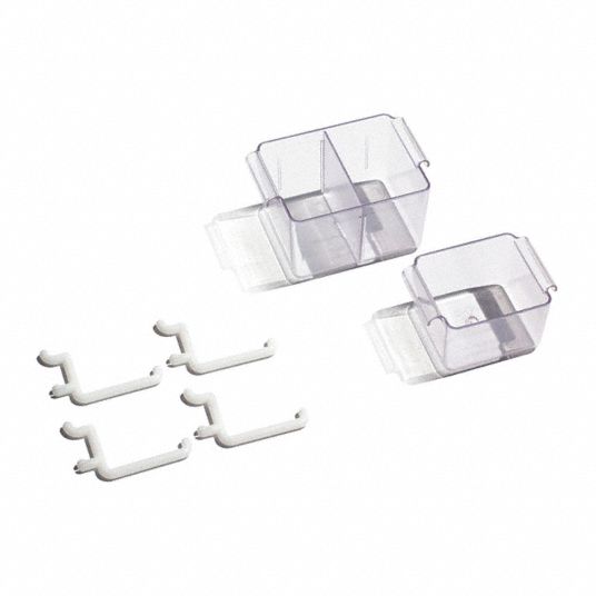 FUNCTIONAIRE Pegboard Storage Container Set 1/4 in Peg Hole, For 1/4