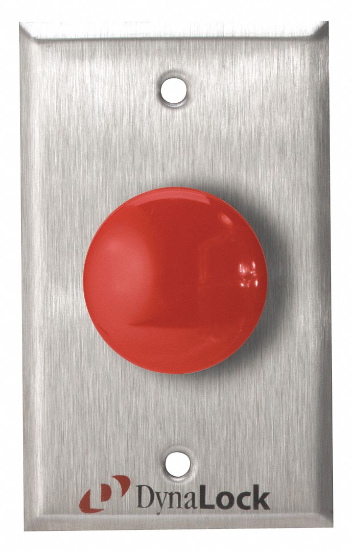 Exit Push Button, SS, Red, SPDT Switch