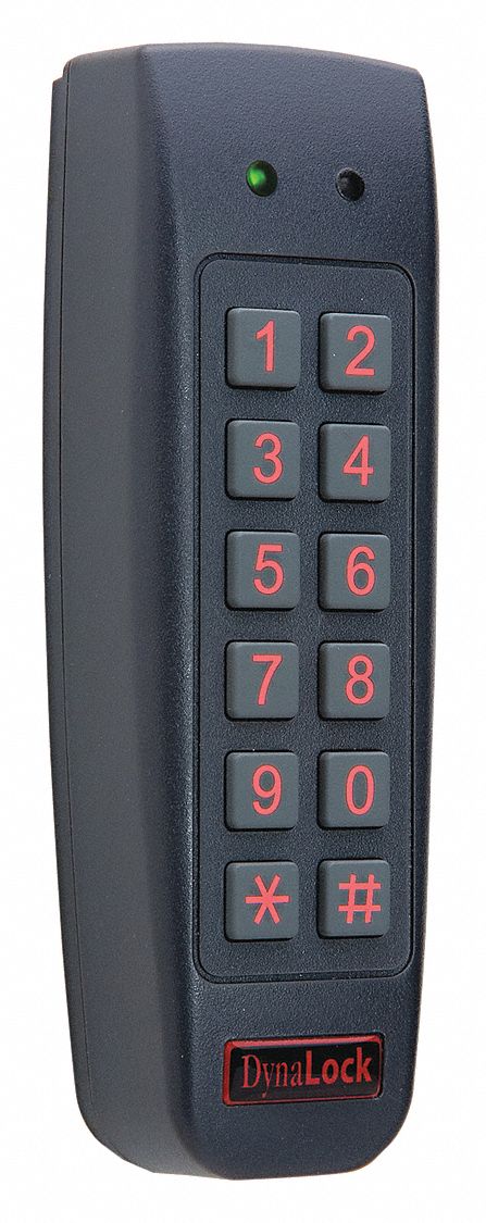 Electromagnetic Access Keypad: 5 5/16 in Ht, 1 1/8 in Dp, 1 3/4 in Wd, Blue, Blue – Plastic