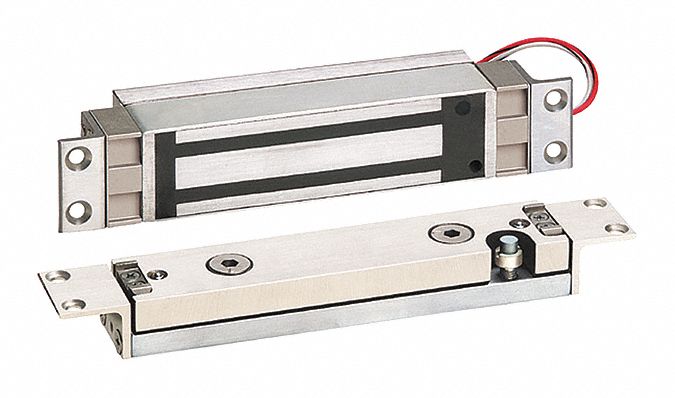 Electromagnetic Lock: 8 in Lg, 1 5/8 in Wd, 1 1/2 in Ht