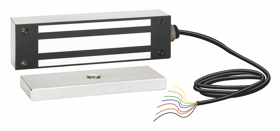Electromagnetic Lock: 8 11/16 in Lg, 1 5/8 in Wd, 2 1/2 in Ht