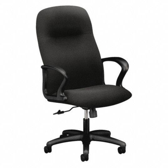 HON Managers Chair, Managerial Chair, Black, Fabric, 17 in to 22 in