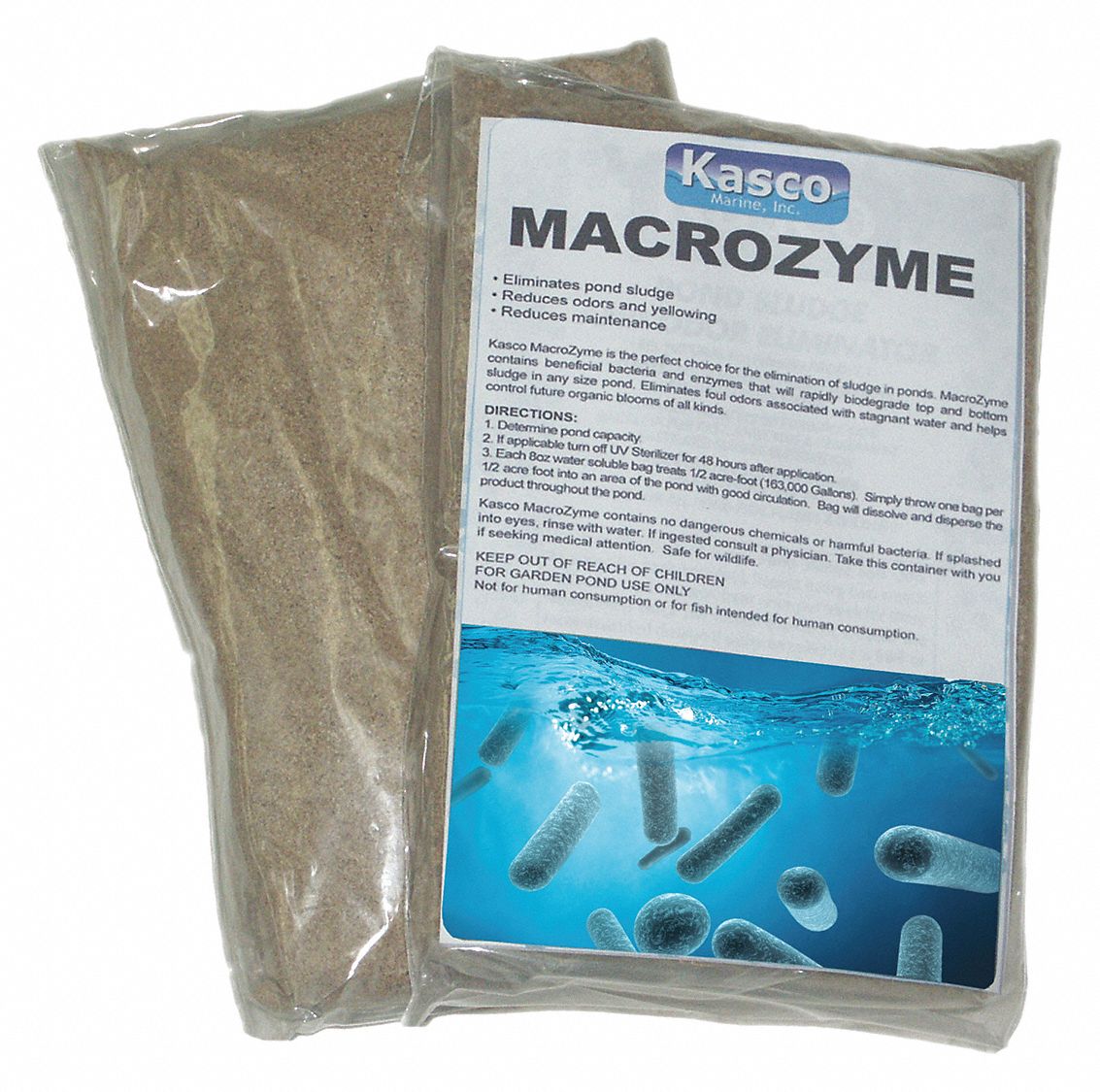 Pond Bacteria Enzyme: 8 oz, 8 oz Bag Treats 1/2 acre ft