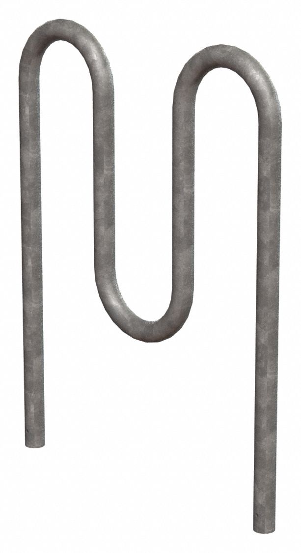 Bike Rack: Wave Rack, 5 Bikes, Galvanized, Steel, 10 in Slot Wd, 36 in Overall Ht, 39 in Overall Lg